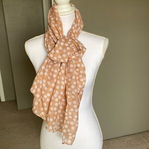 Blush and White Polka dot Scarf